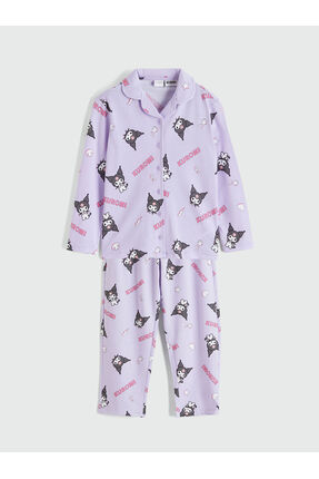 RMZ GİYİM FARKIYLA Gömlek Yaka Kuromi Baskılı Kız Çocuk Pijama Takımı Image 2