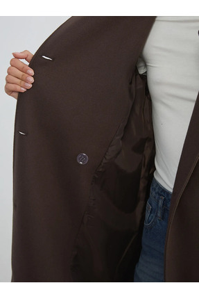 Beli Kuşaklı Kadın Kaşe Kaban Image 1