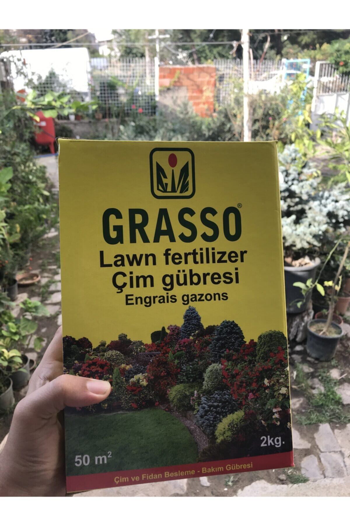 Bahçem Fidancılık Çim Gübresi - Grasso - Çim Ve Fidan Gübresi 25-5-10 + Me (2 Kg- 50 M2)