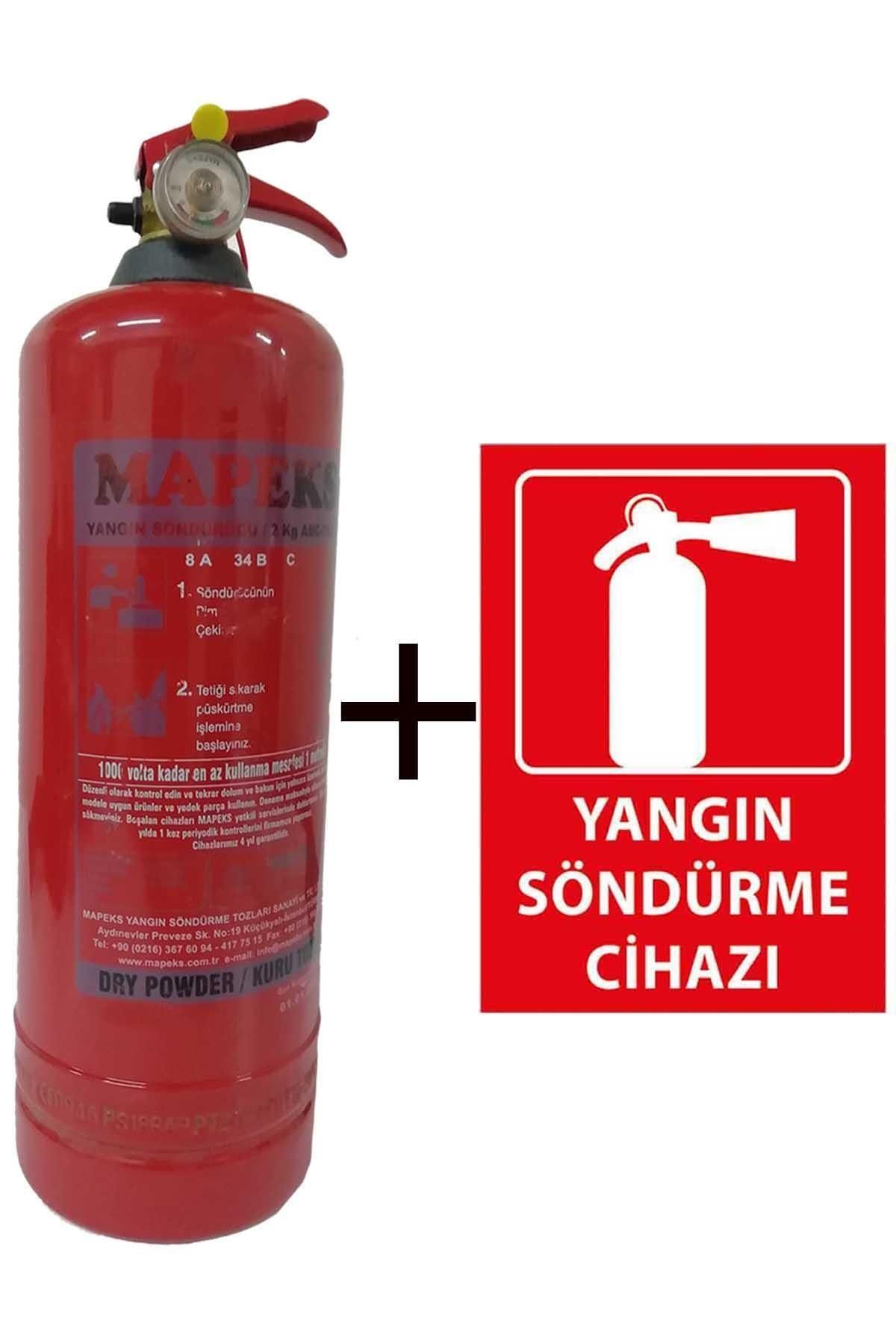 Mapeks 2kg Yangın Tüpü Ve Yangın Tüpü Levhası 2li Set