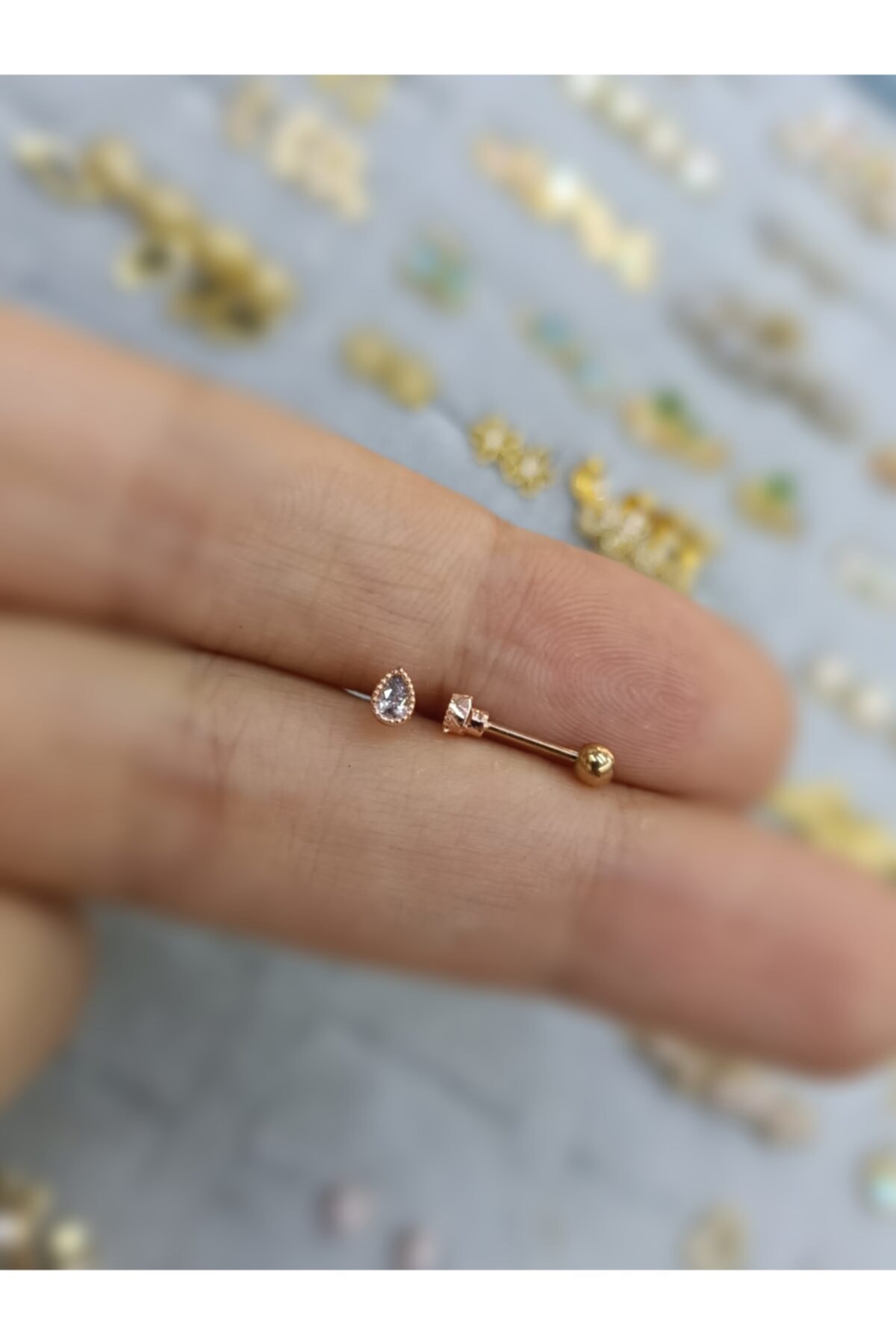 Arescollection Cerrahi Çelik Rosegold Minimal Tragus Piercingi
