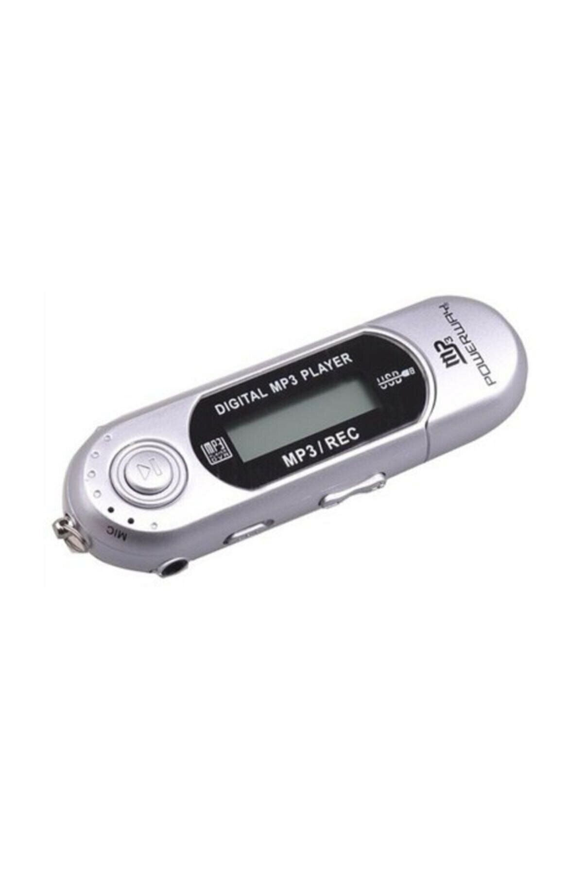POWERWAY Pw01 Fm Radyolu Pilli 4gb Dahili Hafızalı Usb Girişli Müzik Mp3 Player Çalar - Gri