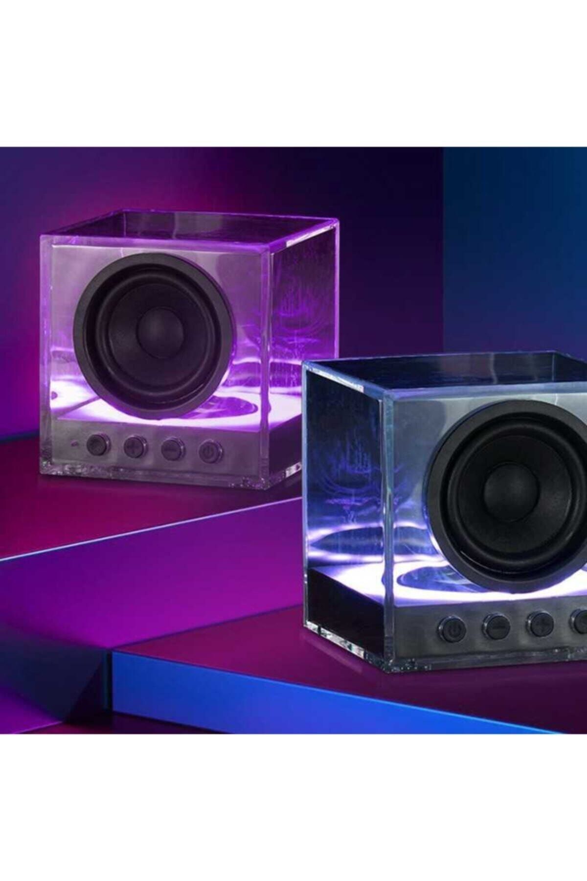 BLUPPLE Cam Renkli Gece Lambası Ve Bluetooth Hoparlör Bts-630 Şeffaf Saydam Ses Bombası Topu