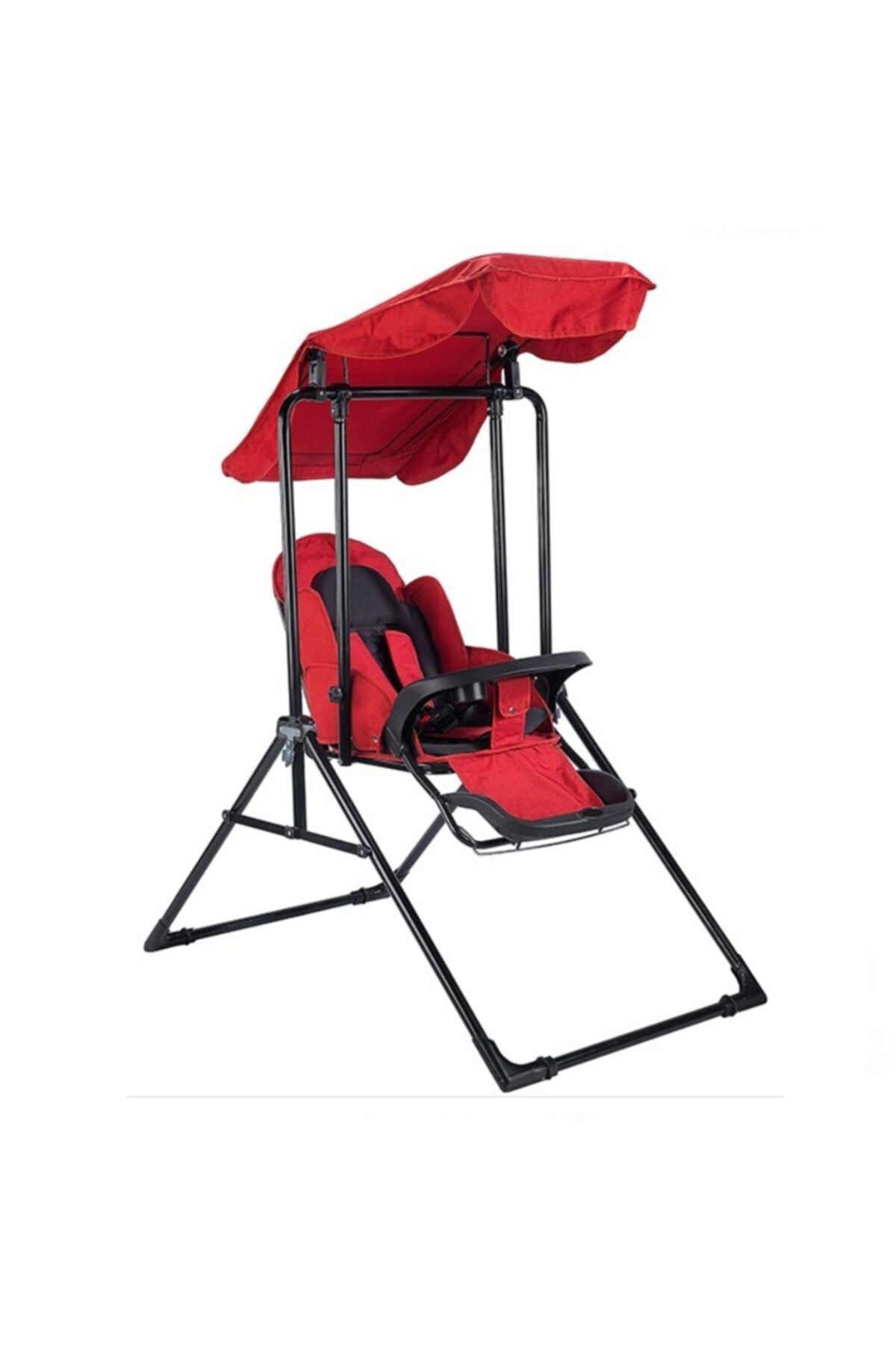 BabyHope Yılın Ilk Fırsatları - 804 Lüks Yatarlı Salıncak Kırçıllı Kırmızı - ™ Beyaz At®