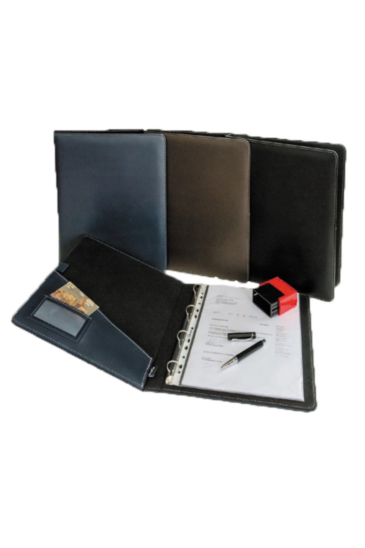 kitabevimden 2k Sunum Klasörü 4 Halkalı Suni Deri A4 Lacivert 503l