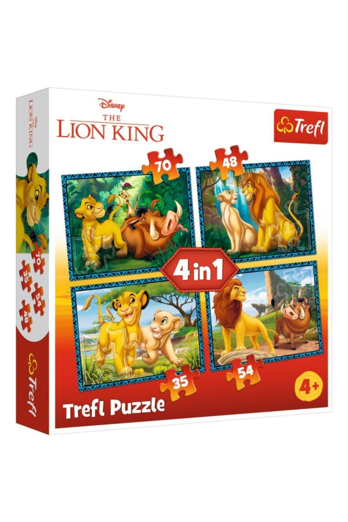 Trefl Puzzle The Lion King And The Friends, Disney 4 In 1 Puzzle (35+48+54+70 Parça)