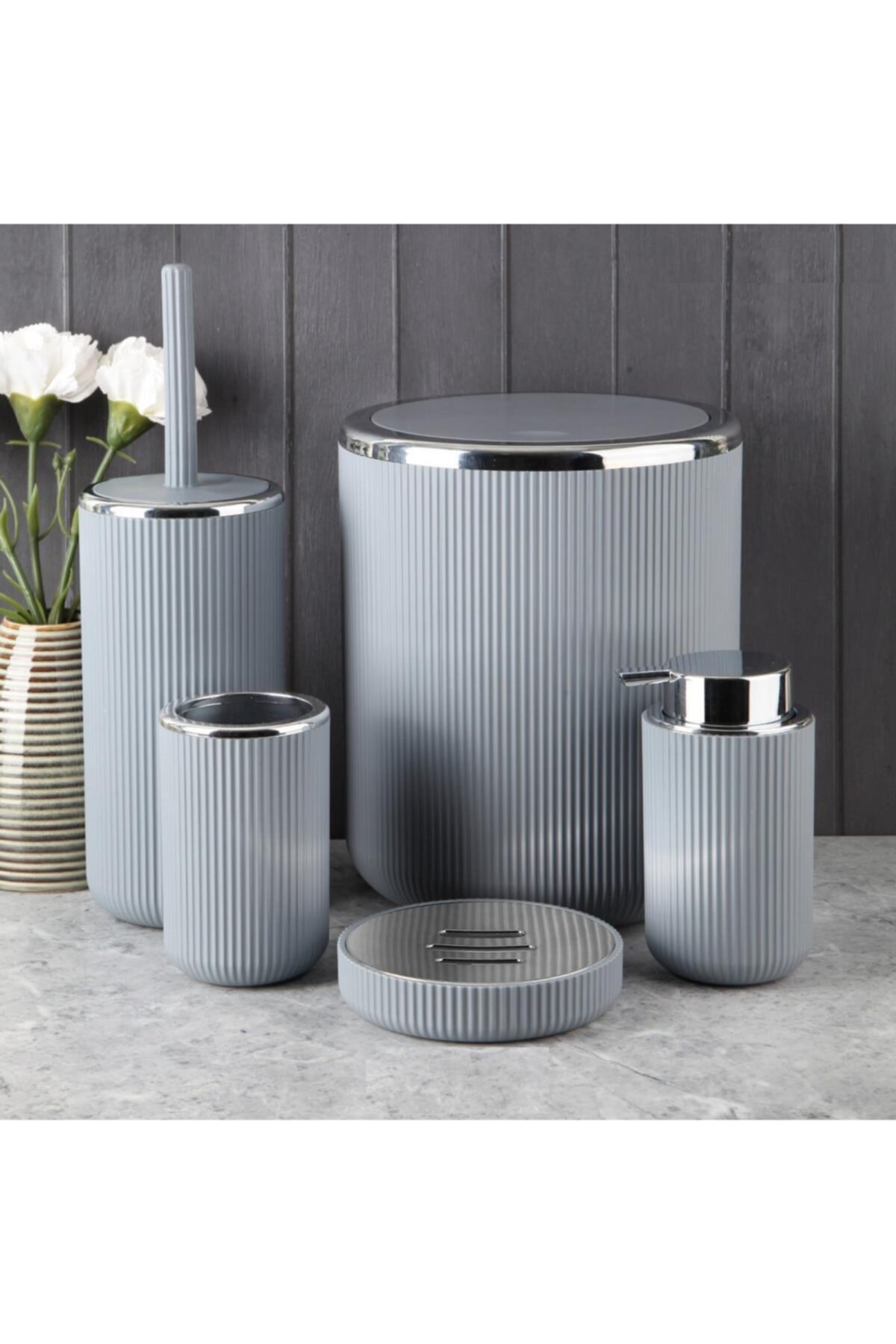 Perotti Lisbone Gri 5 Prç.akrilik Banyo Seti Takımı 13166g