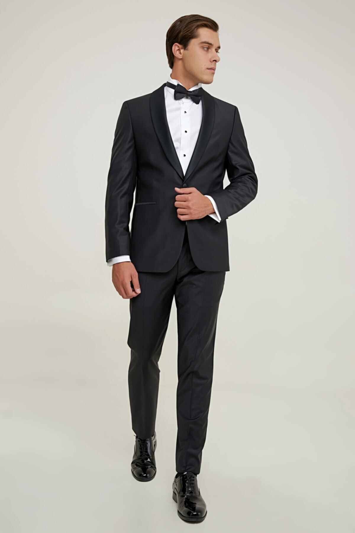 Damat Slim Fit Siyah Smokin Takım