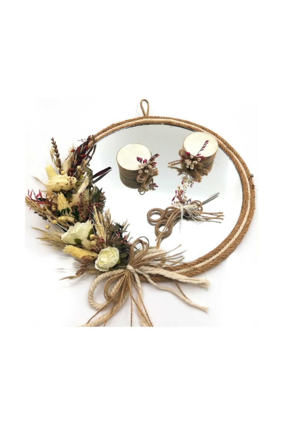 Lora Davet Söz Nişan Yüzük Tepsi Yuvarlak - Naturel 54039