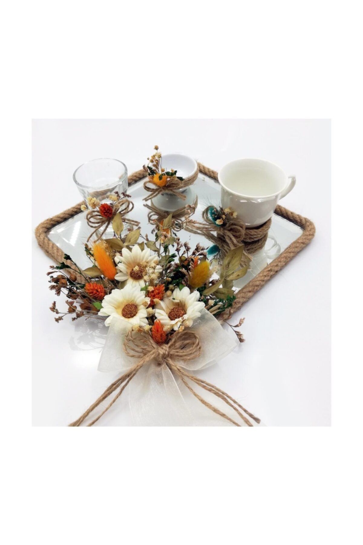 Lora Davet Damat Kahve Fincan Takımı Kare - Naturel 54135