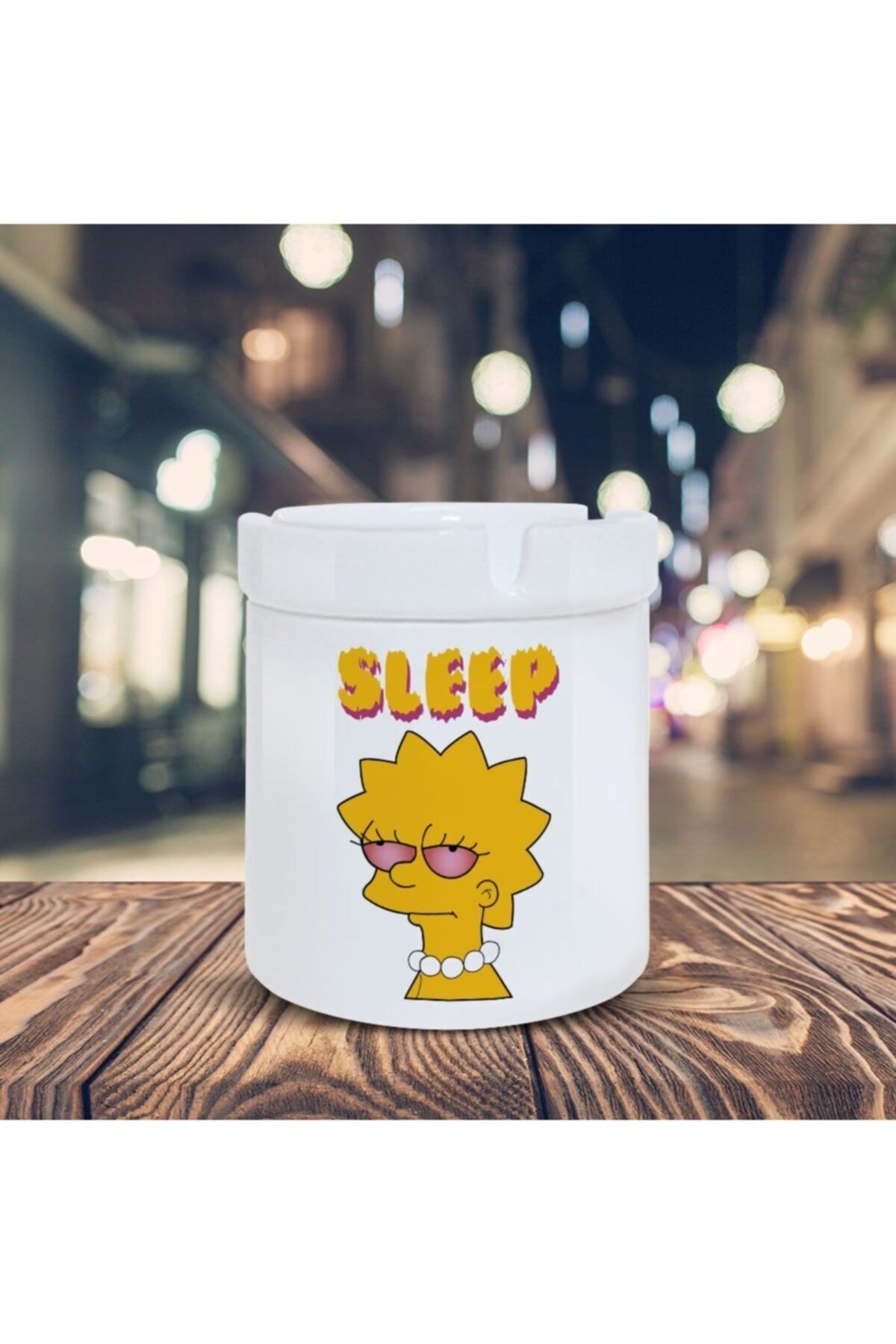 Asilmeydan Lisa Simpson Küllük Sleep Baskılı Kül Tablası K-60