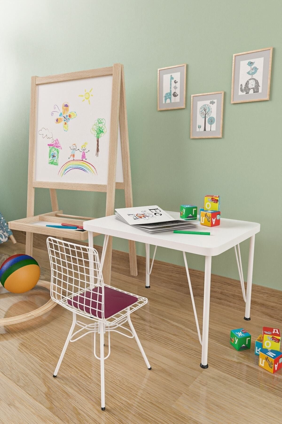 Evdemo Çocuk Masa Sandalye Takımı Mürdüm