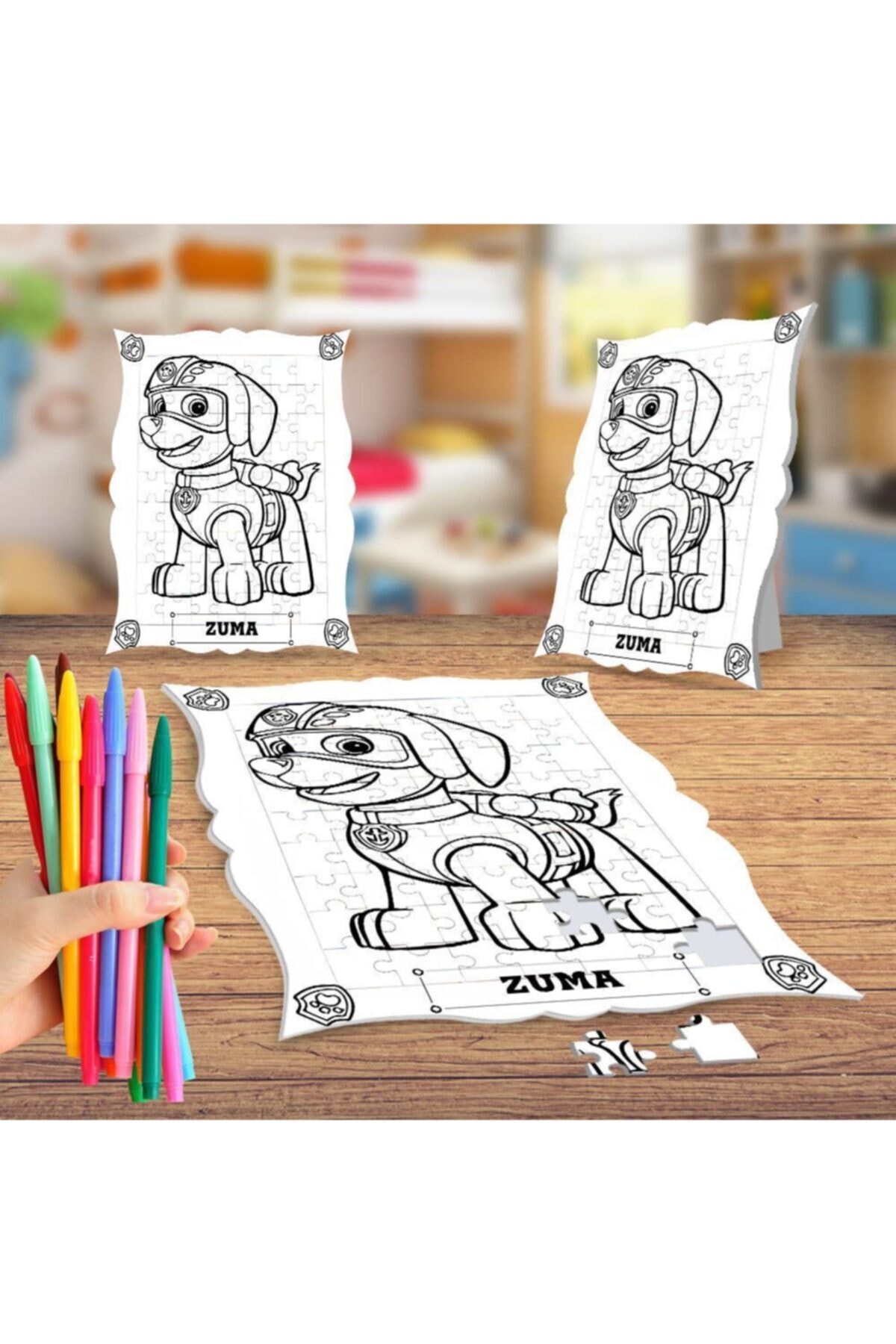 Asilmeydan Paw Petrol Zuma Boyama Puzzle Tablo Çocuk Eğitici Yapboz