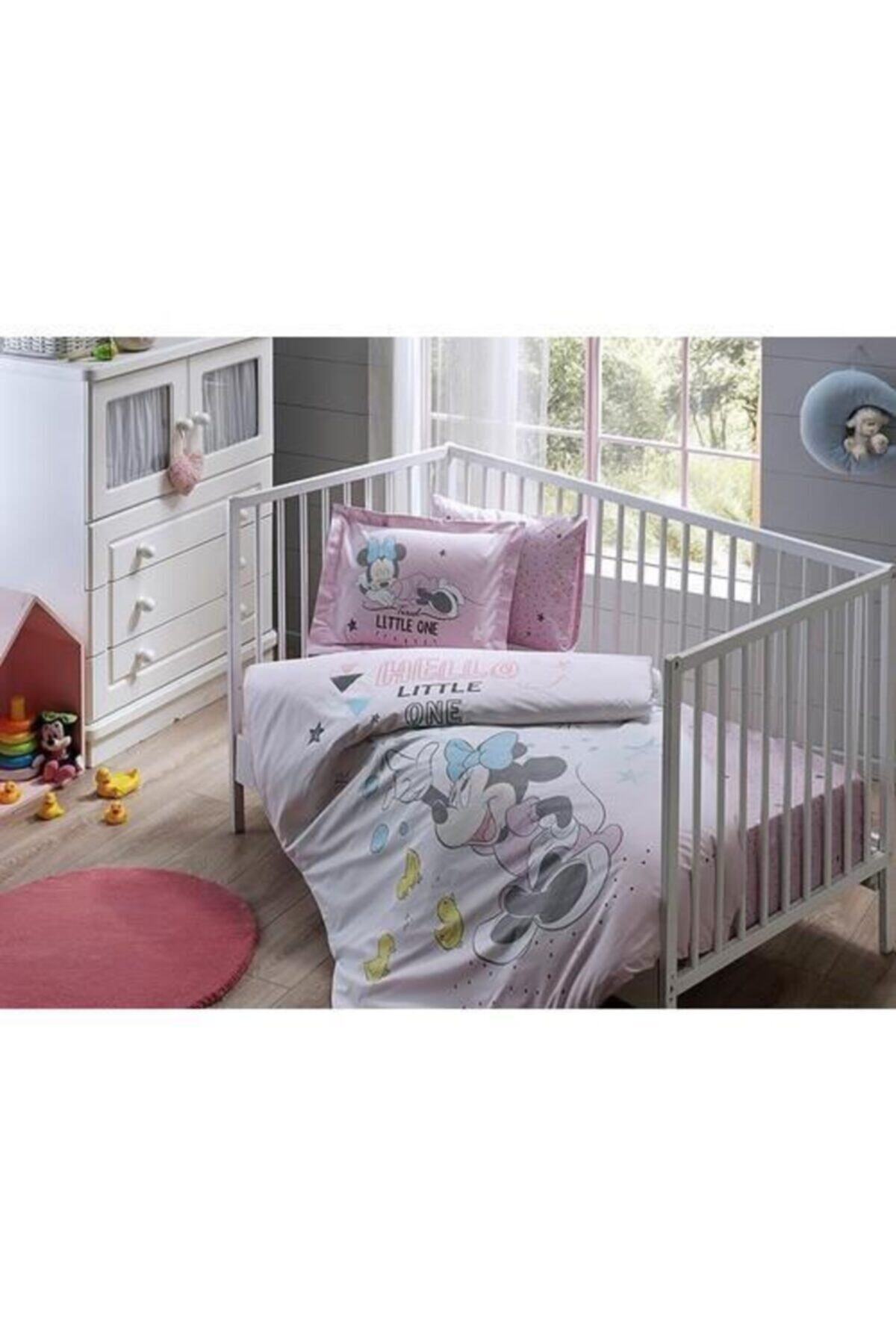 Taç Lisanslı Bebek Nevresim Takımı Disney Minnie Bubble Baby