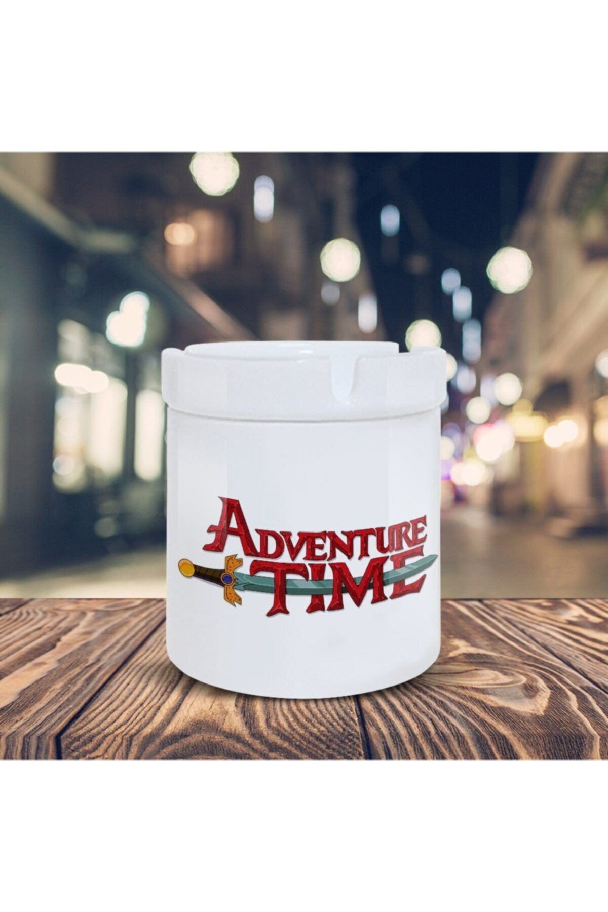 Asilmeydan Adventure Time Logo Baskılı Küllük Seramik Kül Tablası-15087