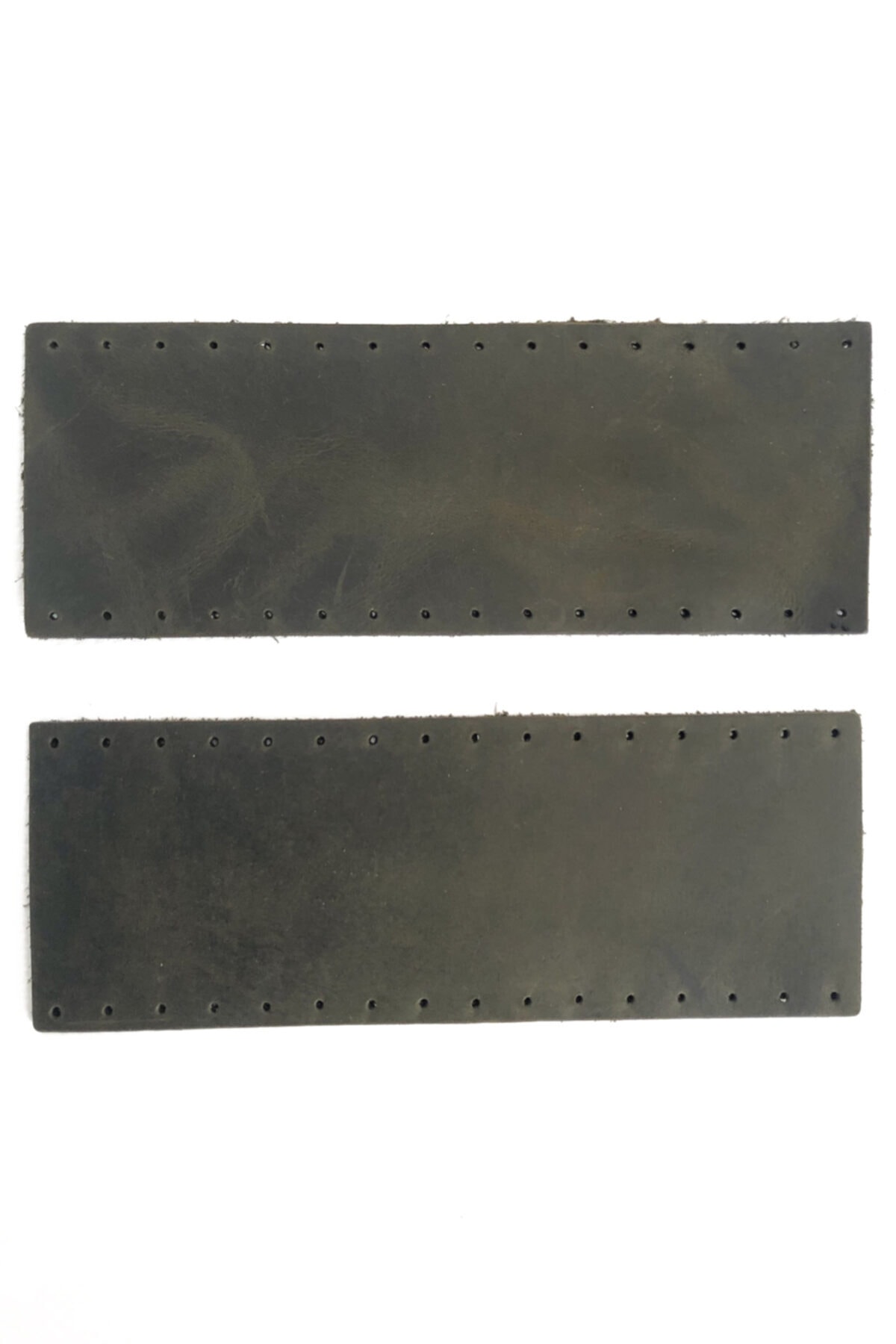 Alfa Tasarım Hakiki Deri Çanta Tutma Sapı - Crazy Haki Rengi 16 Cm X 6 Cm
