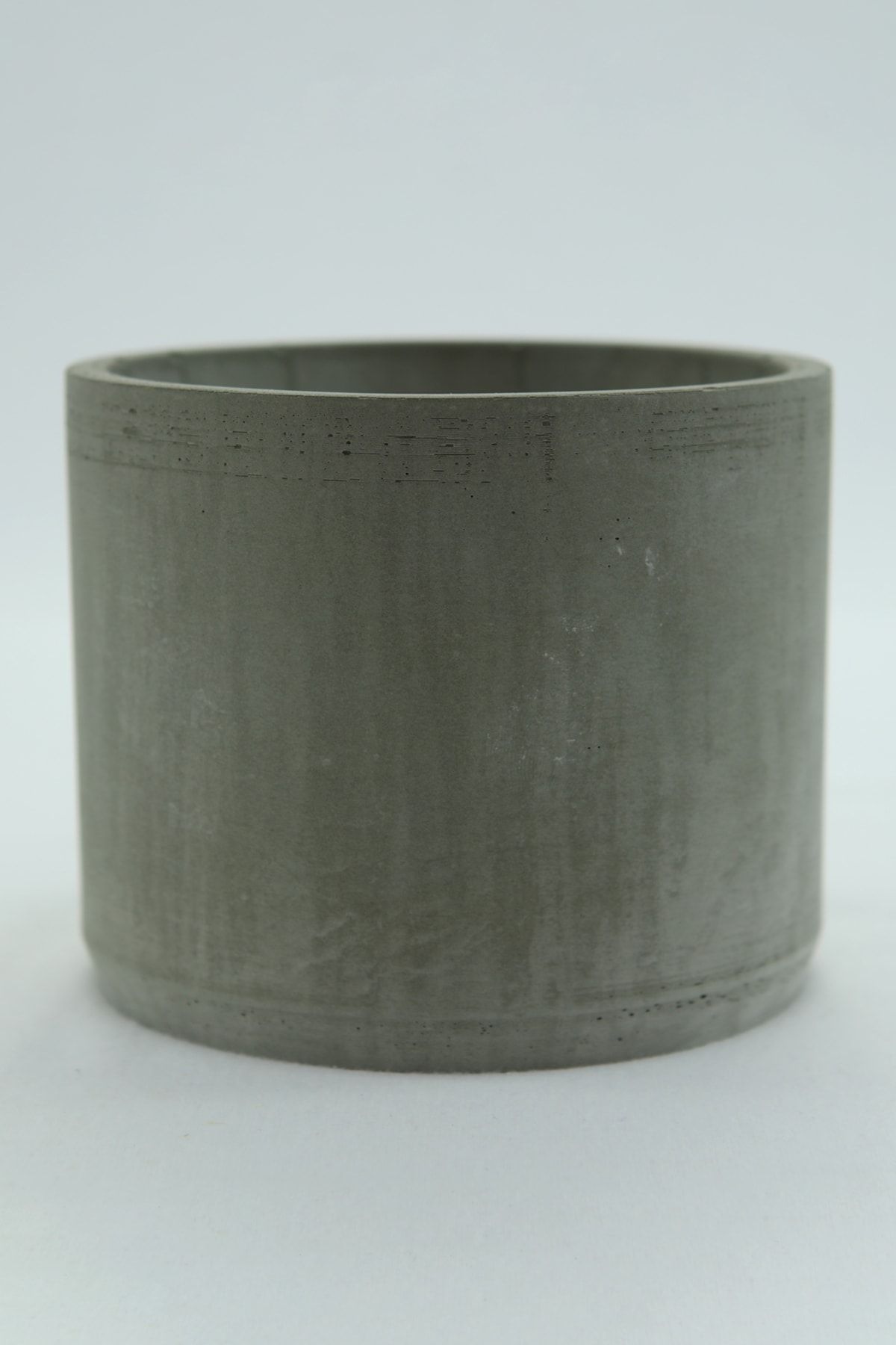 SHAULA Natural Beton Saksı / El Yapımı / Büyük Boy Silindir / 19.5 Cm X 16 Cm