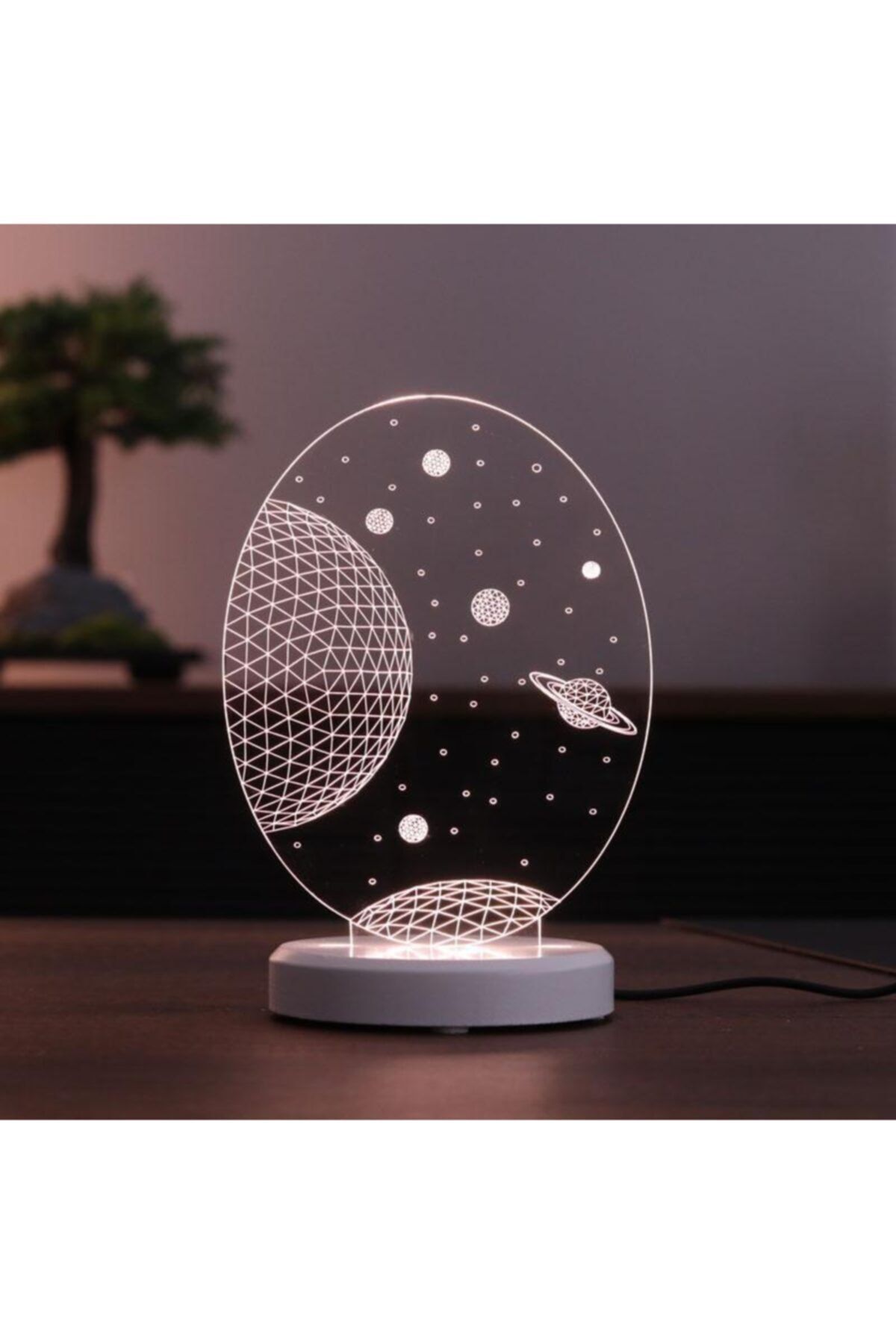 BYLAMP Galaxy Saturn Hediye Lamba Beyaz Taban