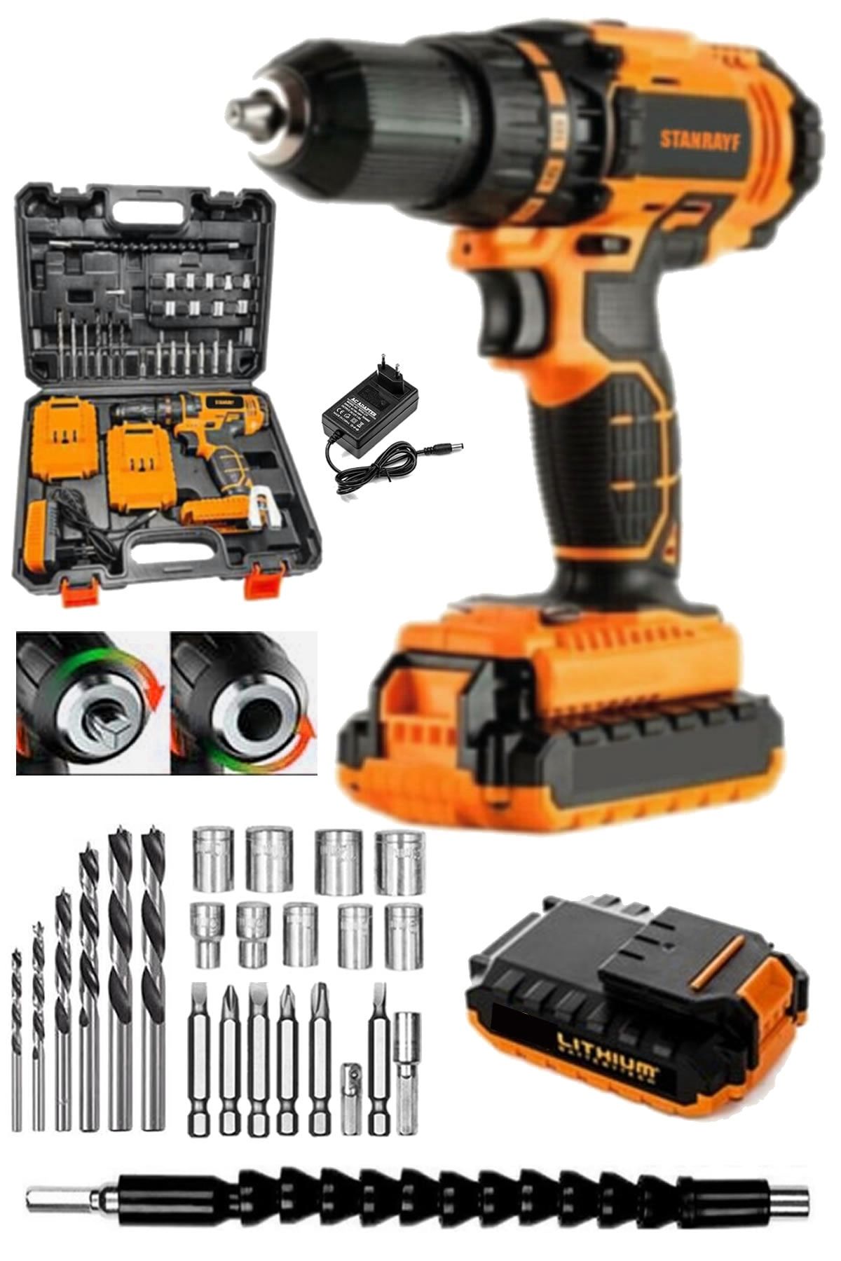 stanrayf Germany Technology X-grant 48v6ah Çift Akülü Şarjlı Darbeli Vidalma Matkap 27parçaset