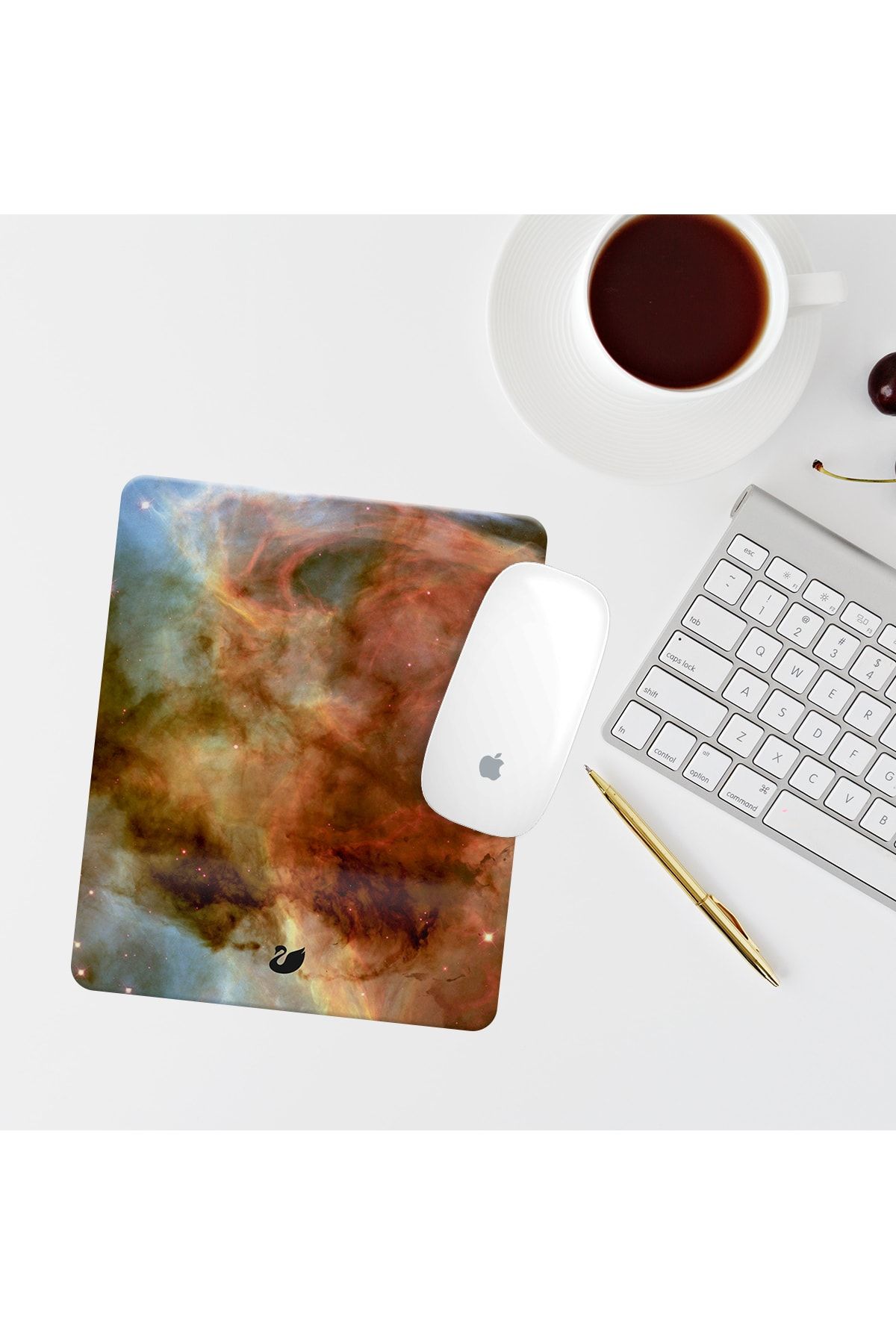 Özer Store Uzay Temalı Renkli Bilek Destekli Dikdörtgen Mouse Pad Mouse Altlığı