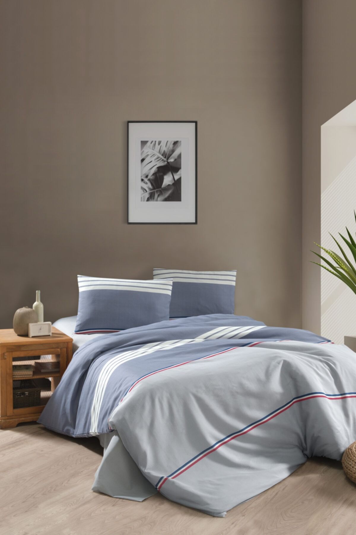 Mulberry Nevresim Takımı, Desenli , 160*220cm Tek Kişilik Lacivert