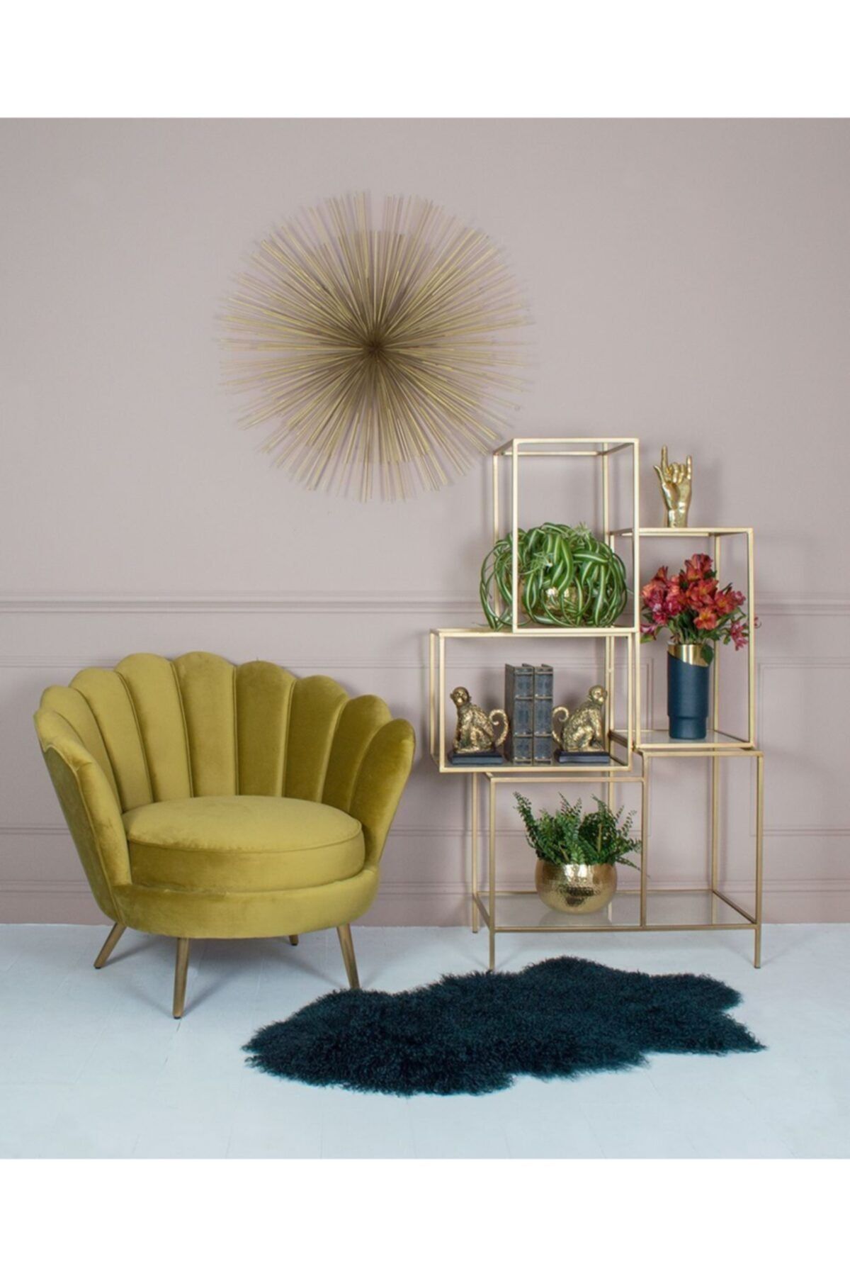 S&S HOME DESIGN Papatya Istiridye Berjer (SARI) Dairenize Teslim