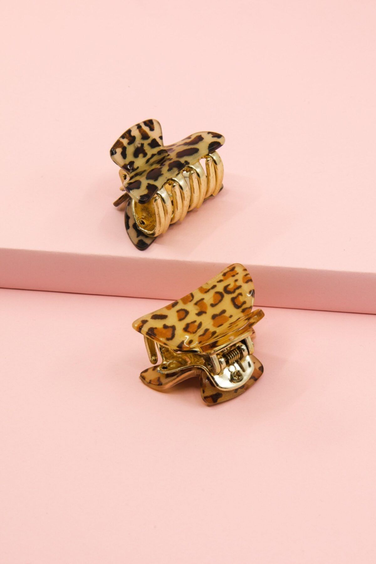 H&E DESIGN Kadın 2'li Leopar Mandal Toka Seti