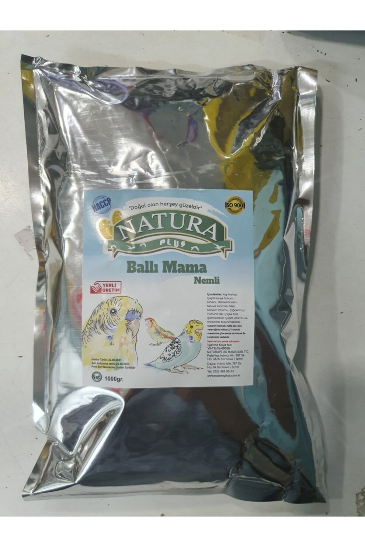 Natura Plus Ballı Mama Nemli Kuş Maması 1 Kg Muhabbet Kuşu Kanarya Papağan Hint Bülbülü Maması
