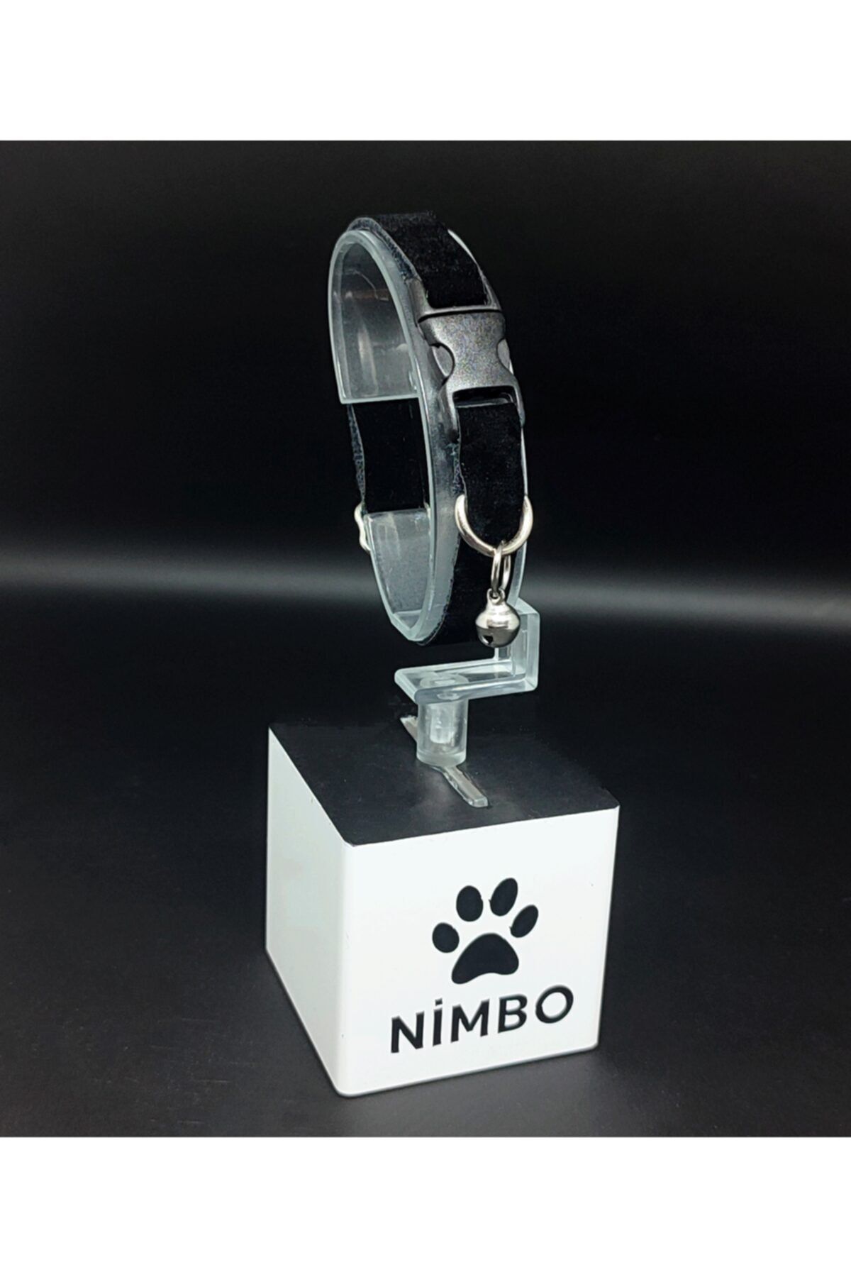 NİMBO Ayarlanabilir Duble Siyah Süet Kedi Ve Küçük Irk Köpek Tasması