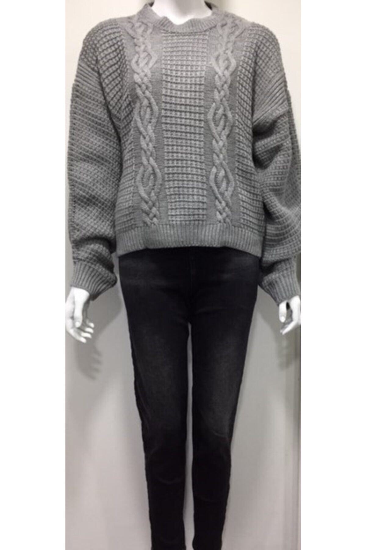 sizinmodanız Bayan Oversize Crop Kazak