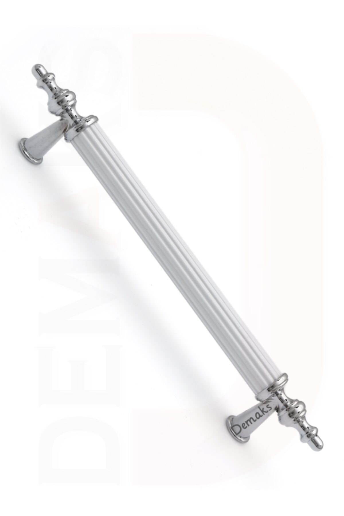 Demaks Kumru Beyaz-krom 224mm (1ADET) Lüks Mobilya Dolap Çekmece Kulp