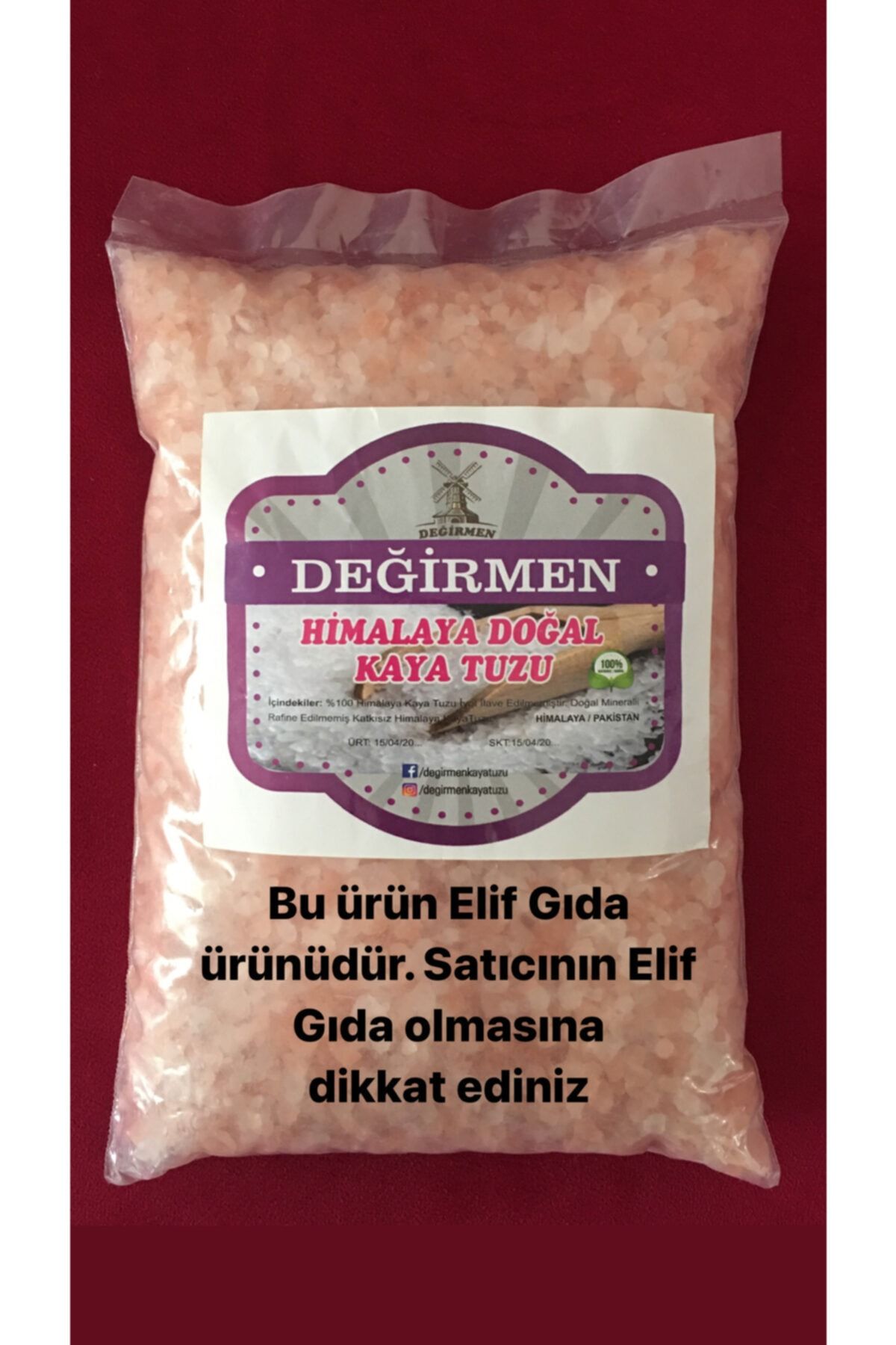 Değirmen Himalaya Tuzu. Granül. 500 Gr.