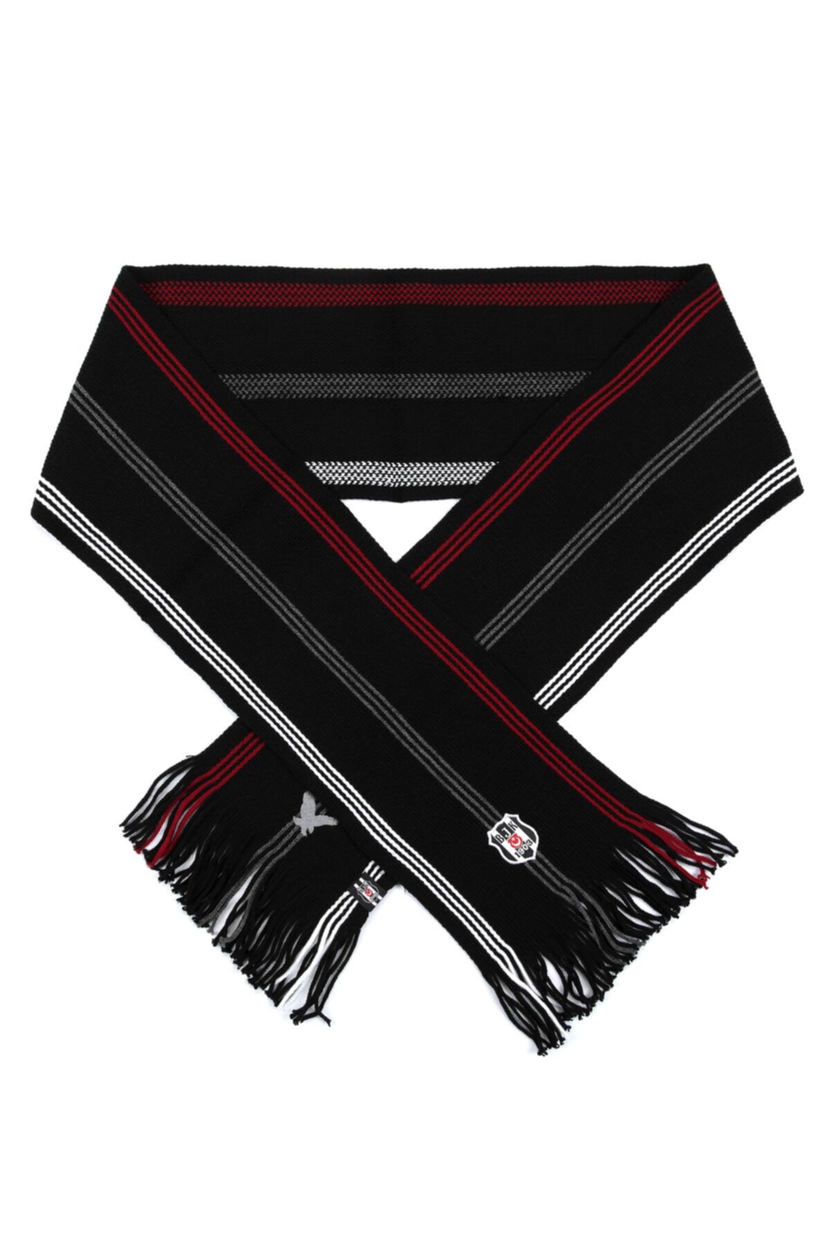 Beşiktaş Erkek Püsküllü Atkı Siyah