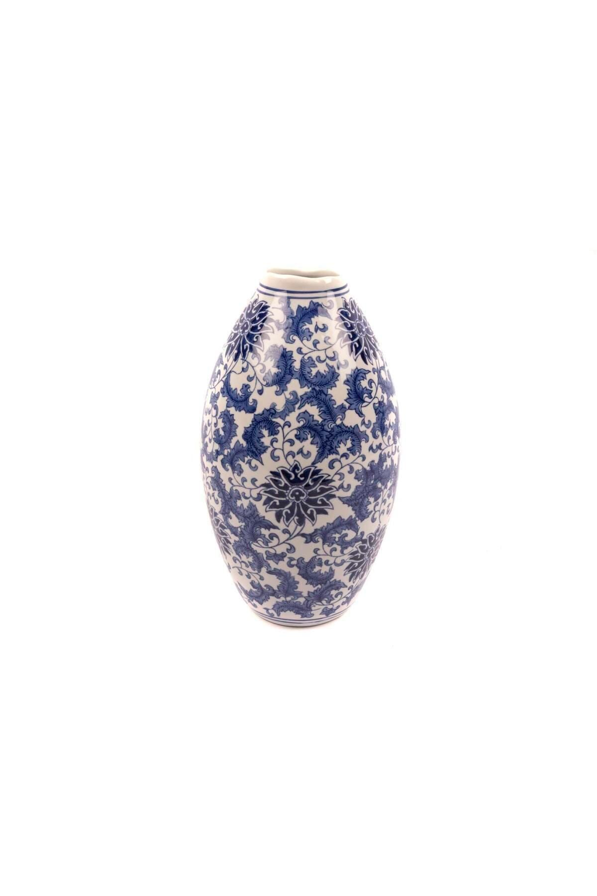 Mikasa Moor Blue Flower Uzun Porselen Vazo 12x40cm