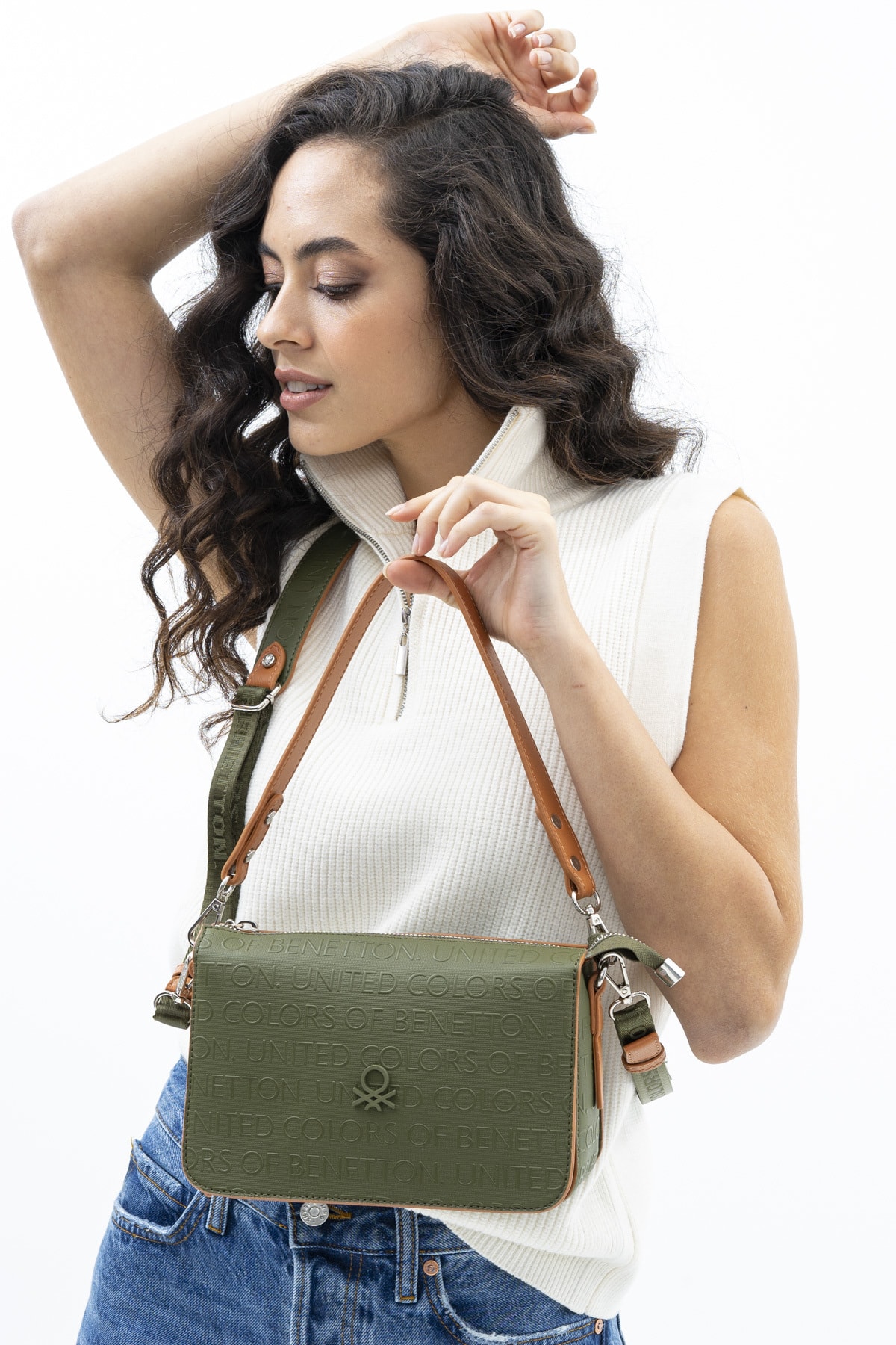 United Colors of Benetton Benetton Kadın Çapraz Çanta Haki-camel Bnt581