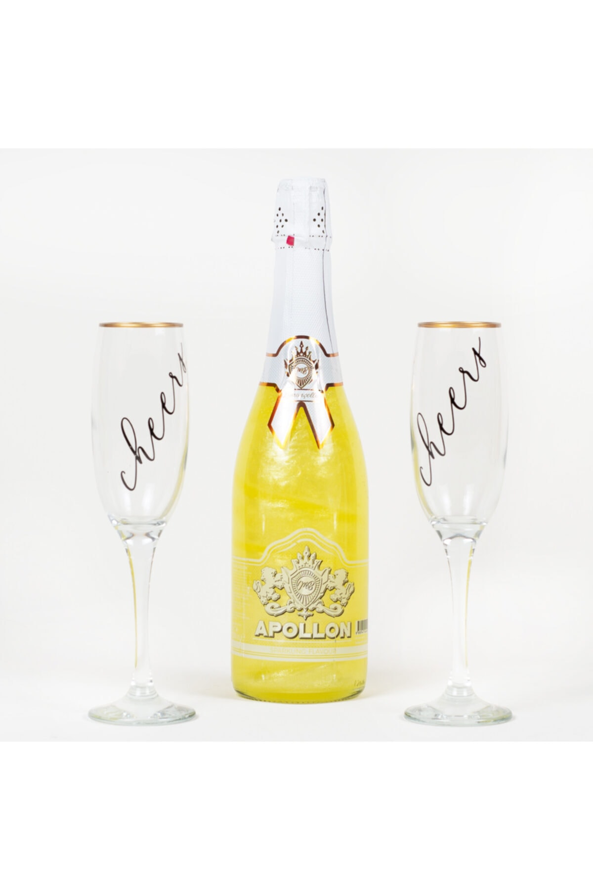 About The Gift Limonçello Aromalı Simli Gazlı İçecek Cheers Baskılı Kadeh Hediyeli