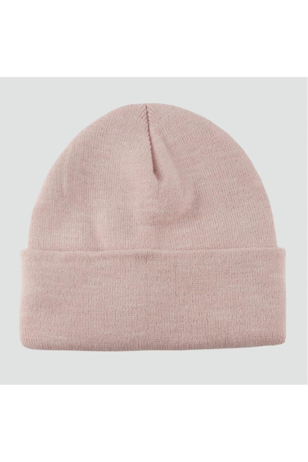 OneHope Fashion Unisex Çift Katlı Katlamalı Pudra Pembe Kışlık Basic Bere / Şapka