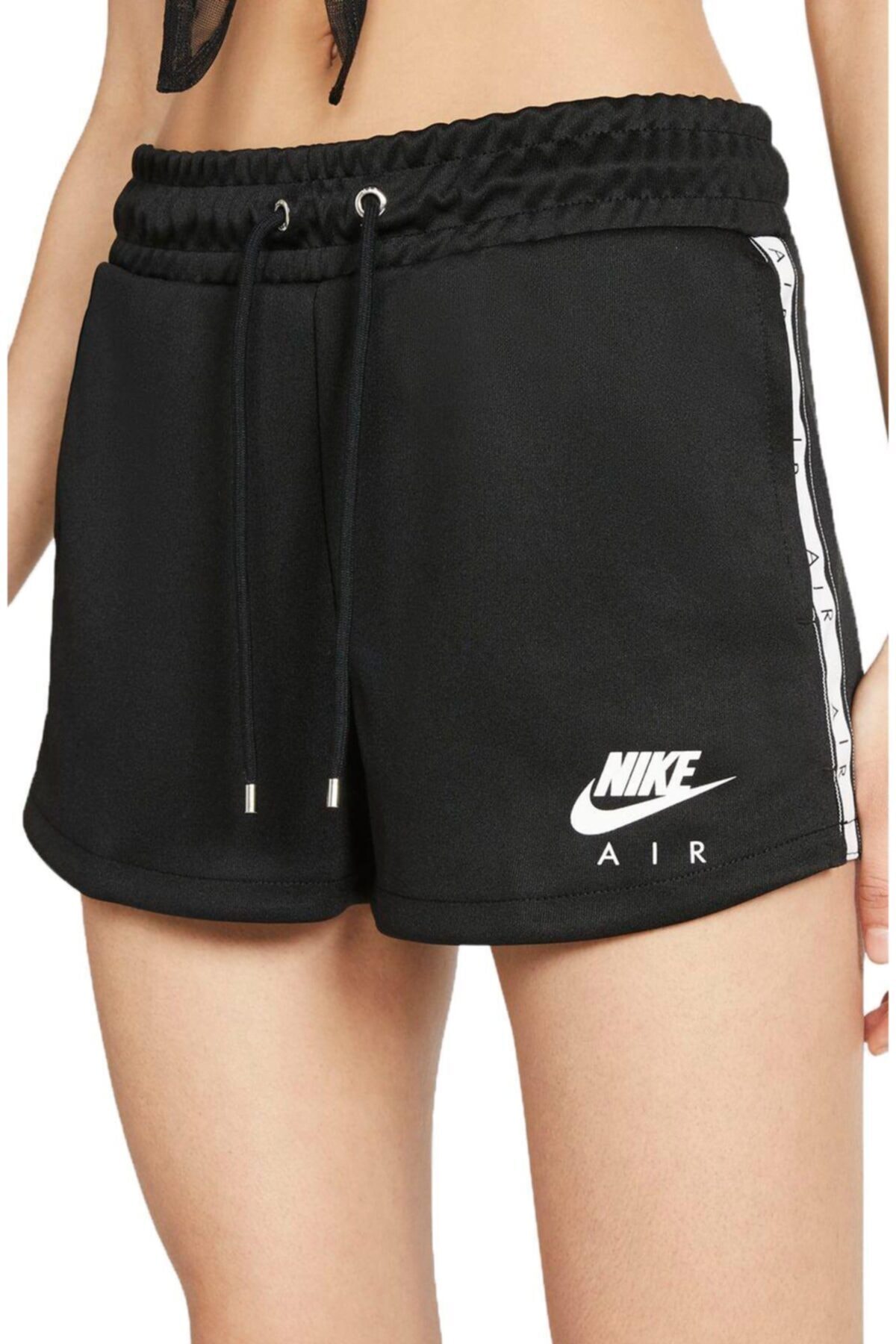 Nike Kadın Air Şeritli Günlük Siyah Kısa Şort