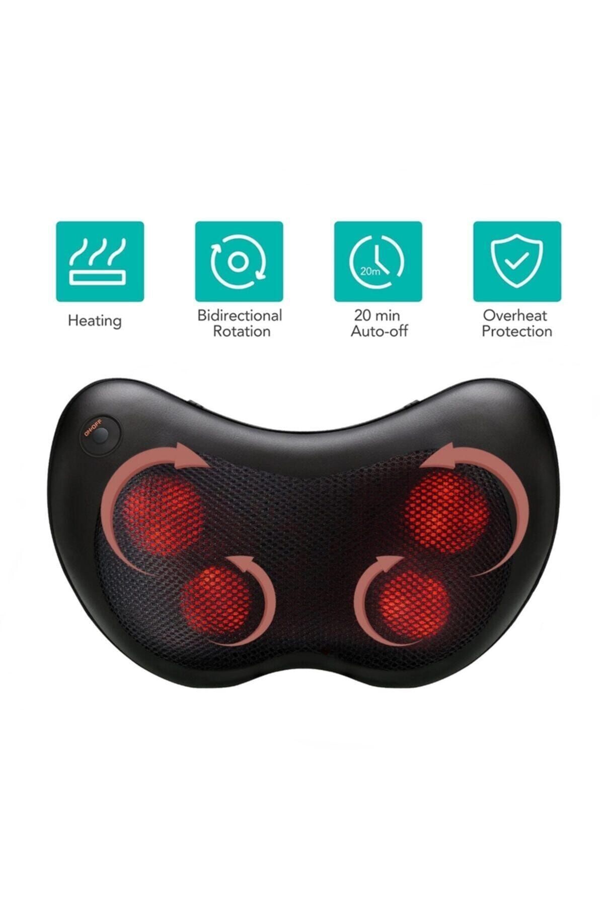 Eragon Shiatsu Black Ovmalı Boyun Bel Sırt Karın Ayak Masaj Aleti Masaj Yastığı