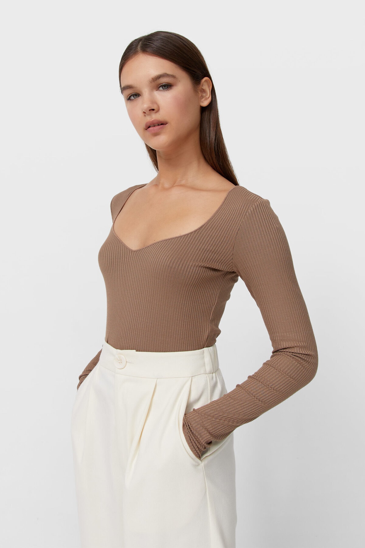 Stradivarius Kalp Yaka T-shirt