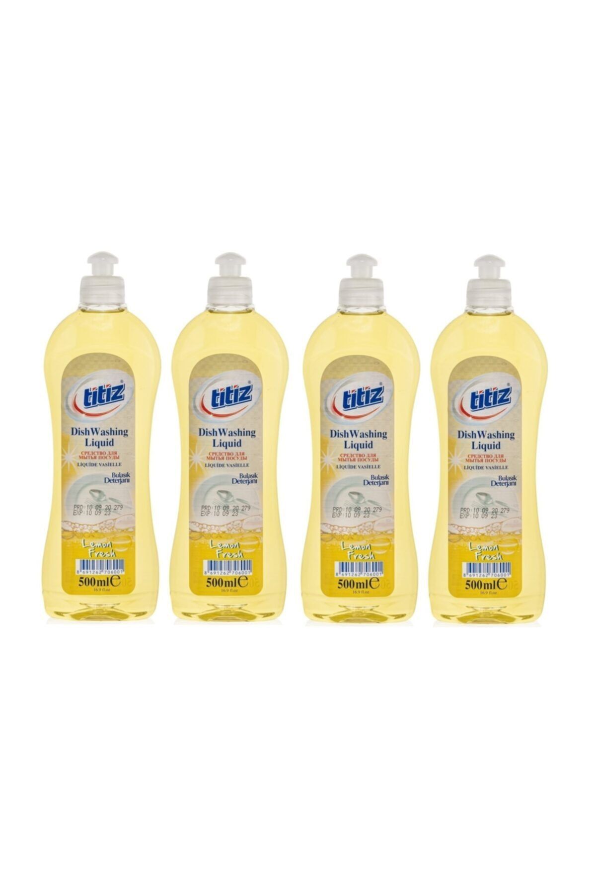 Titiz Sıvı Bulaşık Deterjanı 500ml X 4 Adet Sarı Limon