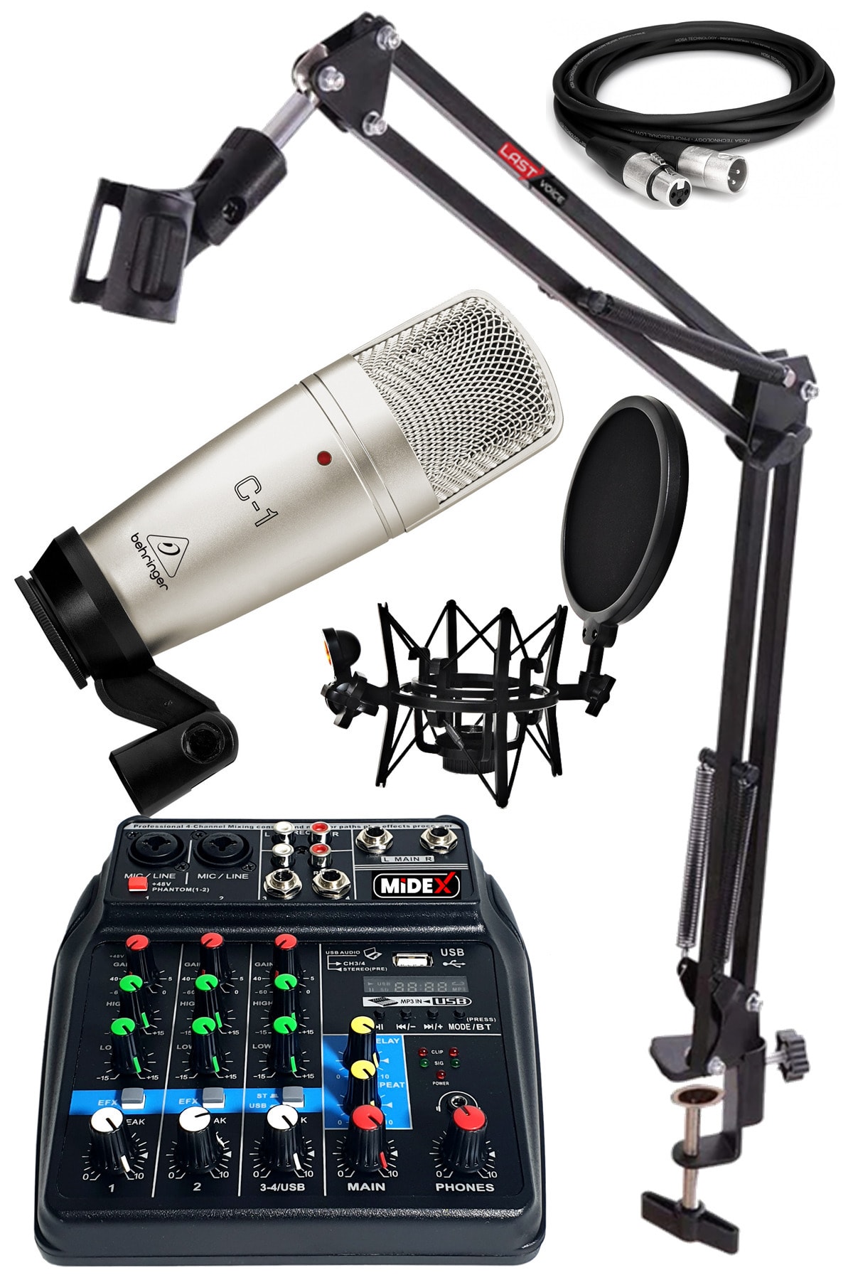 Behringer C-1mdx Condenser Mikrofon Ve Midex Mdx-999 Mikser Set
