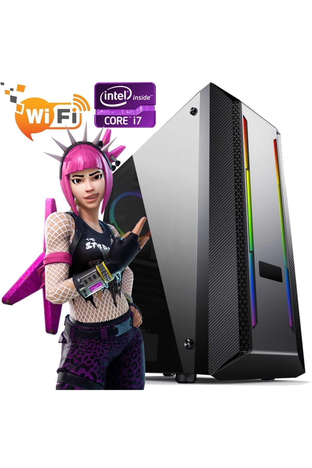 JTECH I7-720qm 4gb 128gb Ssd 2gb R5 230 E.kartı Gamer Pc 500w Powersupply R58