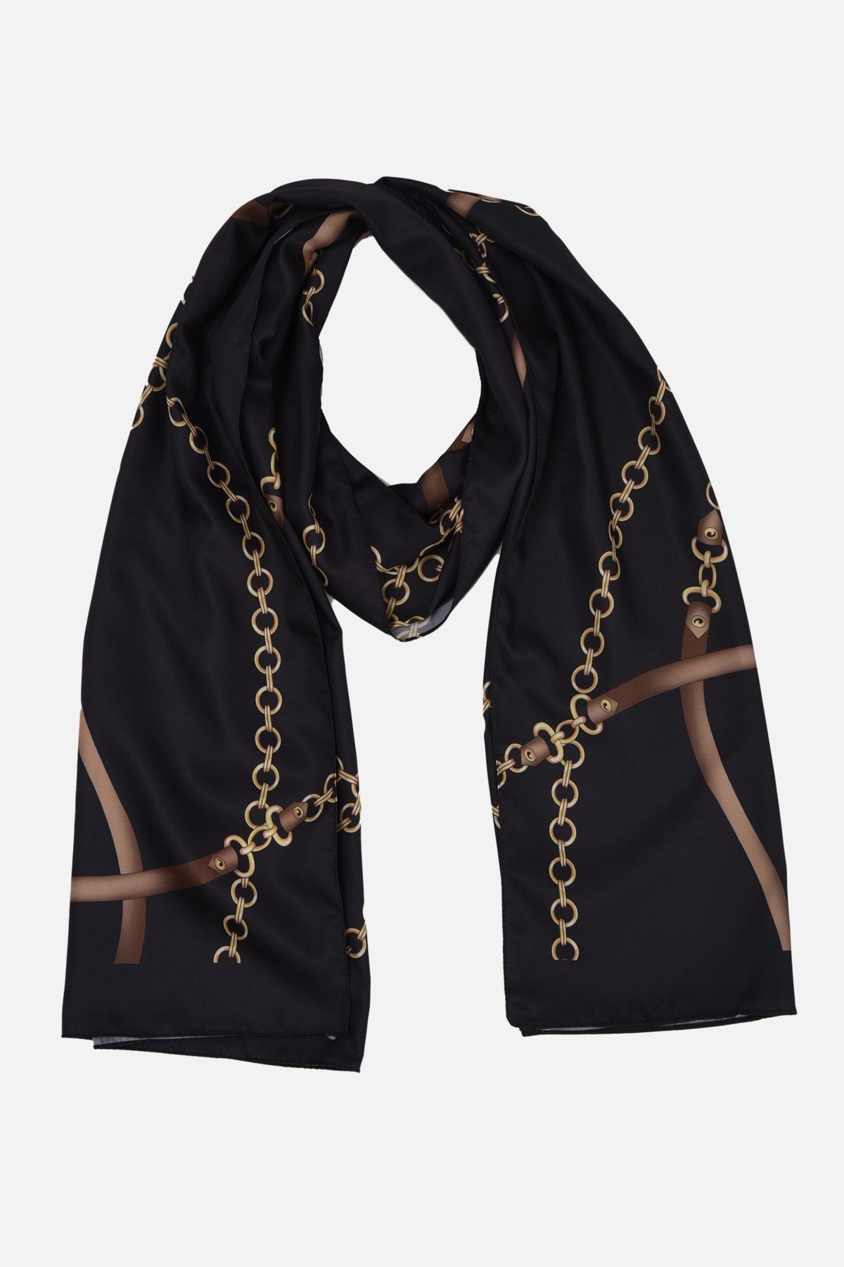 Trendyol Modest Siyah Desenli Twill Şal TCTAW22DA0014