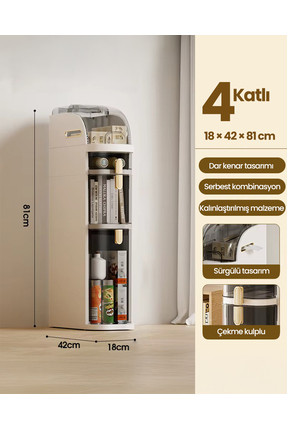 4 Katlı - Çok Amaçlı Banyo, Çamaşır Odası ve Mutfak Düzenleyici | Dar Alan Dikey Çekmeceli Dolap Image 1