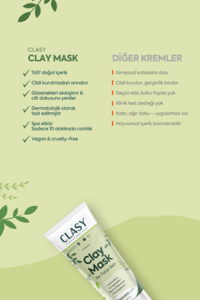 Kil Maskesi, Gözenek Sıkılaştırıcı, Leke Karşıtı, Nemlendirici Image 6