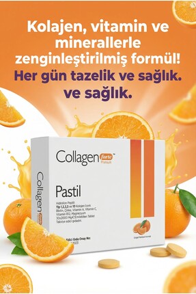 5 Tip Kolajen 2000mg X 30 Emilebilen Tablet, Biotin, A, C Vitamini, B12, Magnezyum, Portakal Aromalı Image 6