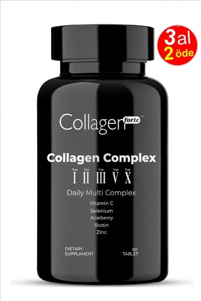 5 Tip Kolajen Complex Tip 1,2,3,5 Ve Tip 10 Biotin, Çinko, Selenyum, Vitamin C & Açai, 90 Tablet Image 0