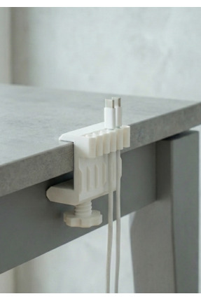 Modern Ayarlanabilir Masa Kenarı Kablo Düzenleyici (Beyaz) -Masanızdaki Kablo Kaosuna Şık Bir Çözüm Image 0