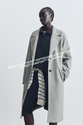 Yumuşak dokulu uzun palto Image 4